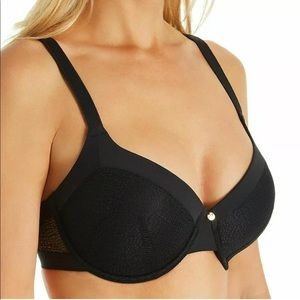 Creme Bralee 38DD Padded Spiderweb Lace Bra Black